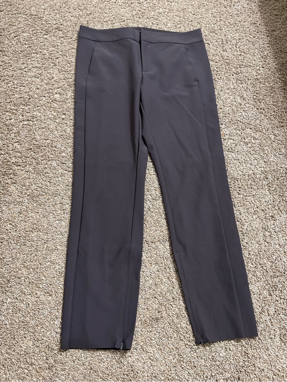 Athleta Stellar Trouser Straight Leg Ankle-Zip Pants in dark brown